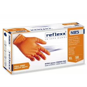 Сверхпрочные нитриловые перчатки оранжевые AuTech Reflexx N85-L